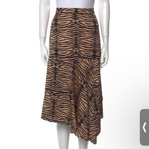 New with tags MUNTHE Animal Print Asymmetrical Midi Skirt (satiny material)